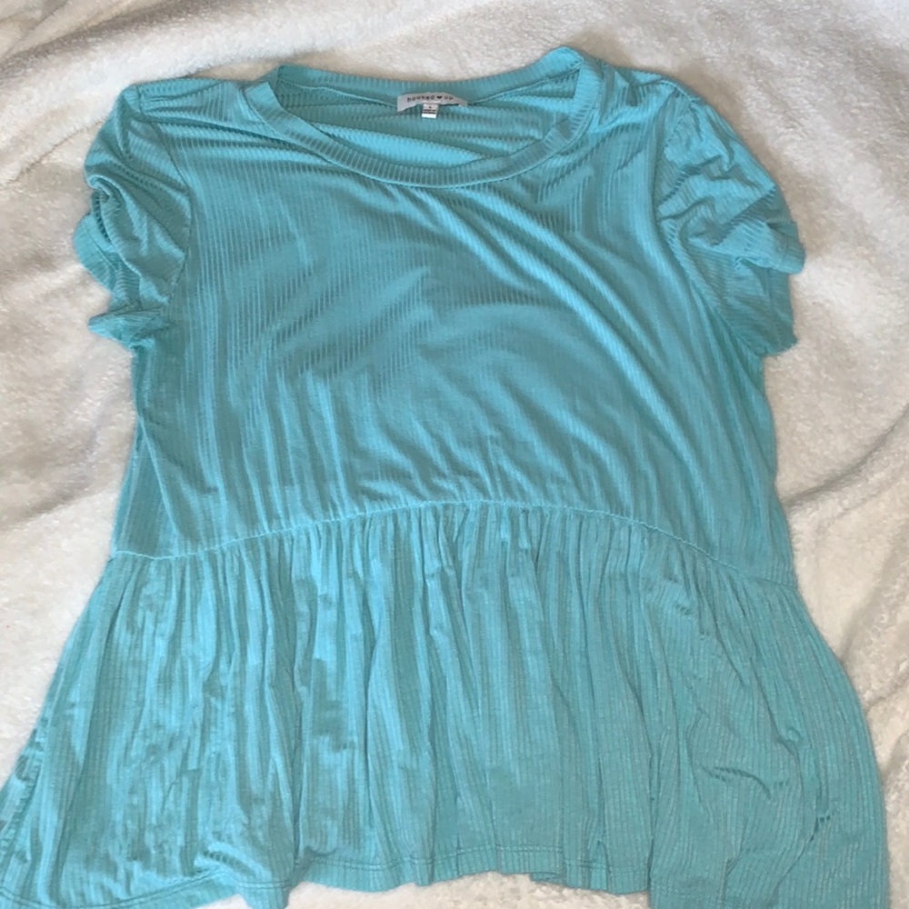 Blue peplum shirt